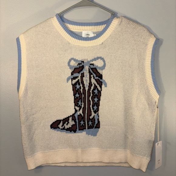 Luna Ivy Sweaters - 👢VIRAL NWT Luna Ivy Cowboy Boot Sweater Vest
